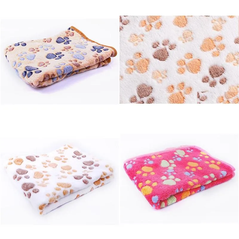 paw print pet blanket puppy blanket pet sleep pad mat soft and warm fleece dog cat sleep throw blankets puppy blanket pet sleep pad