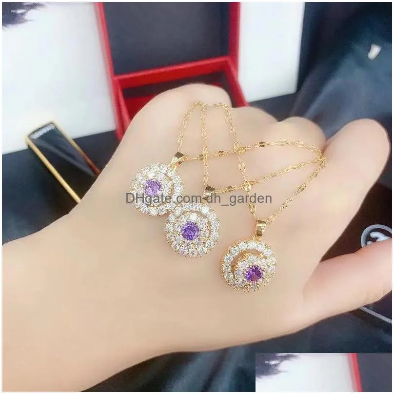 new fortune round clavicle chain female diamond pendant short chains fashion revolving necklace