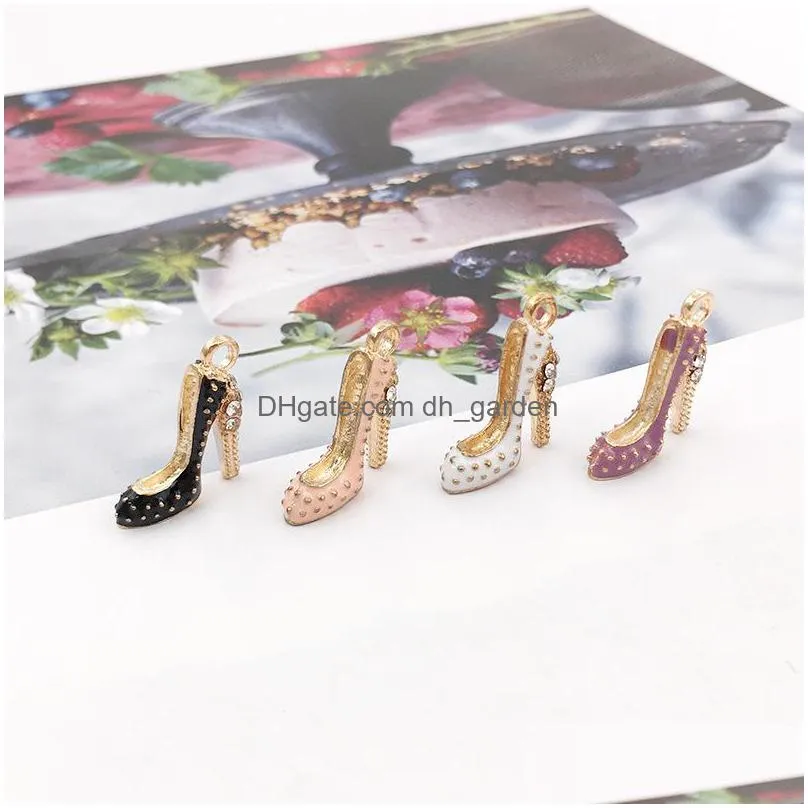 diy alloy accessories drill gold oil drop charm pendant womens highheeled shoes makeup