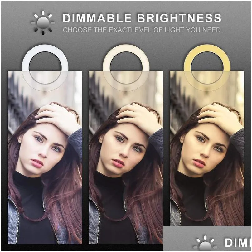 led dimmable selftimer ring light with tripod and p o studio stand for makeup video beauty fill light