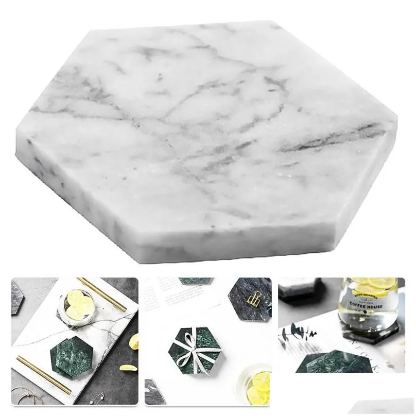 table mats natural marble coffee cup mat simple heat insulation pad art jewelry display tray nonslip tableware placemat