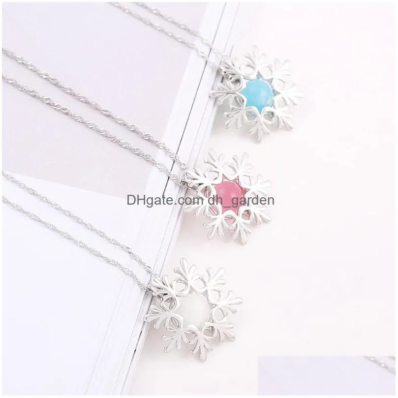 new european and american simple fashion pearl drop 925 silver snow necklace drop cage diy pendant accessories