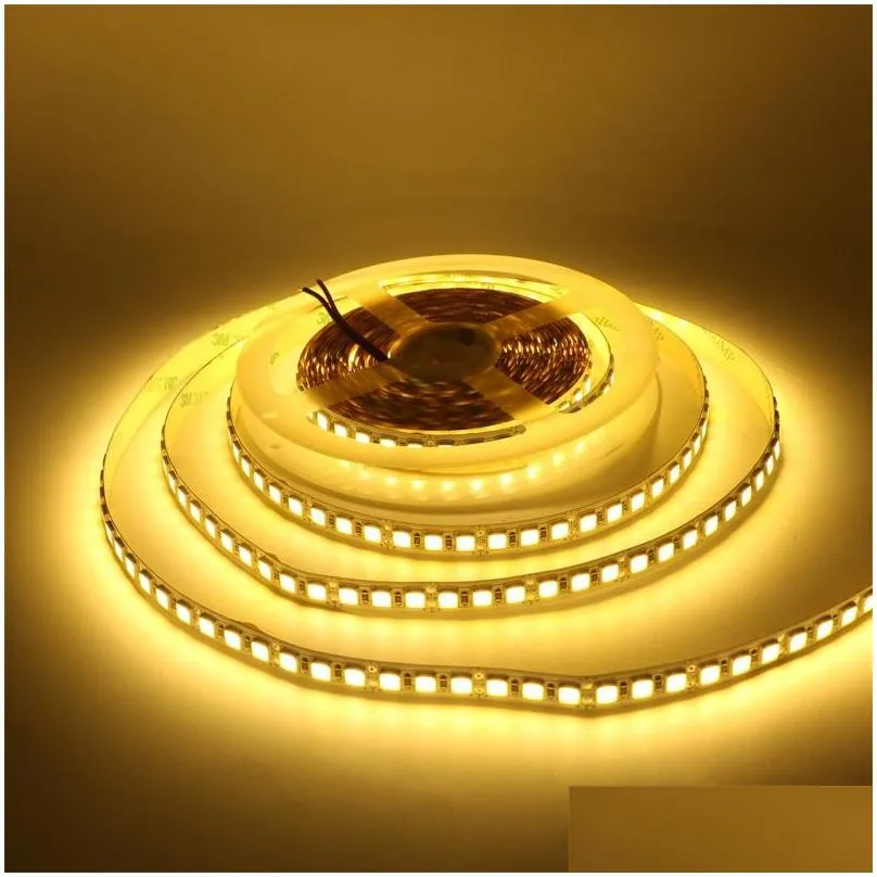 led strip 5054 smd 5m 600led non waterproof flexible cold white/warm white led tape light ultra bright