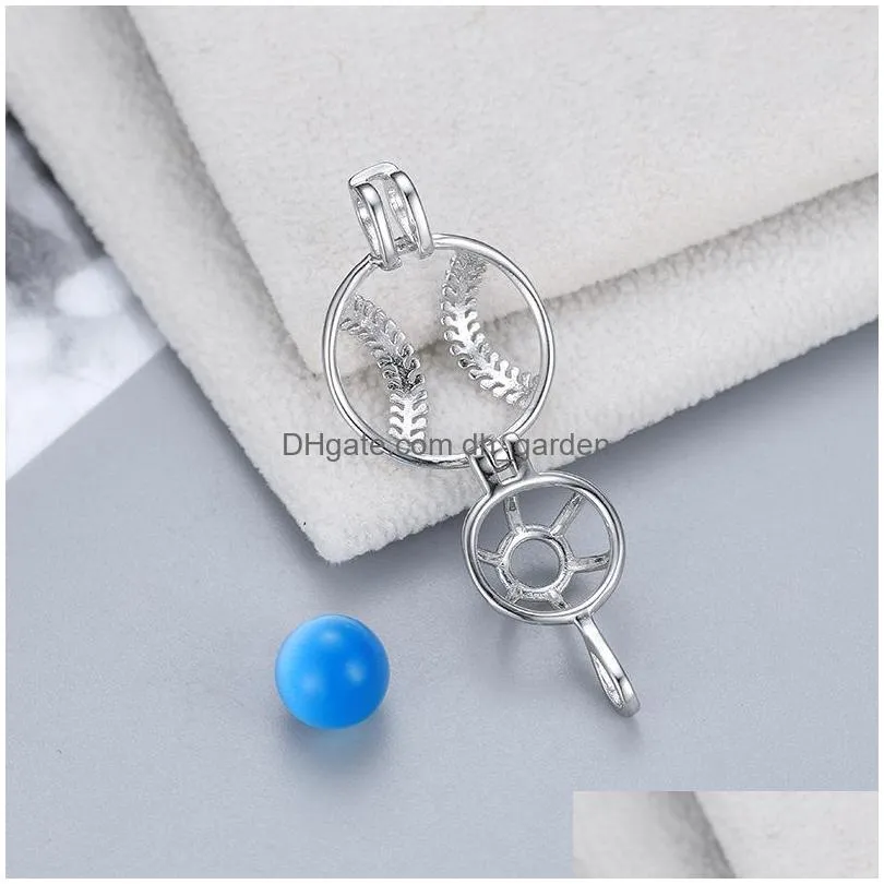 factory outlet s925 sterling silver star pendant fashion creative pentagram star pearl cage necklace diy jewelry manufacturer wmpd002