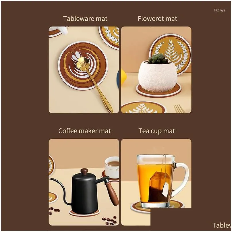 table mats creative coffee pad mocha latte macchiato patterntable placemats antiscalding heat insulation thick nonslip mat