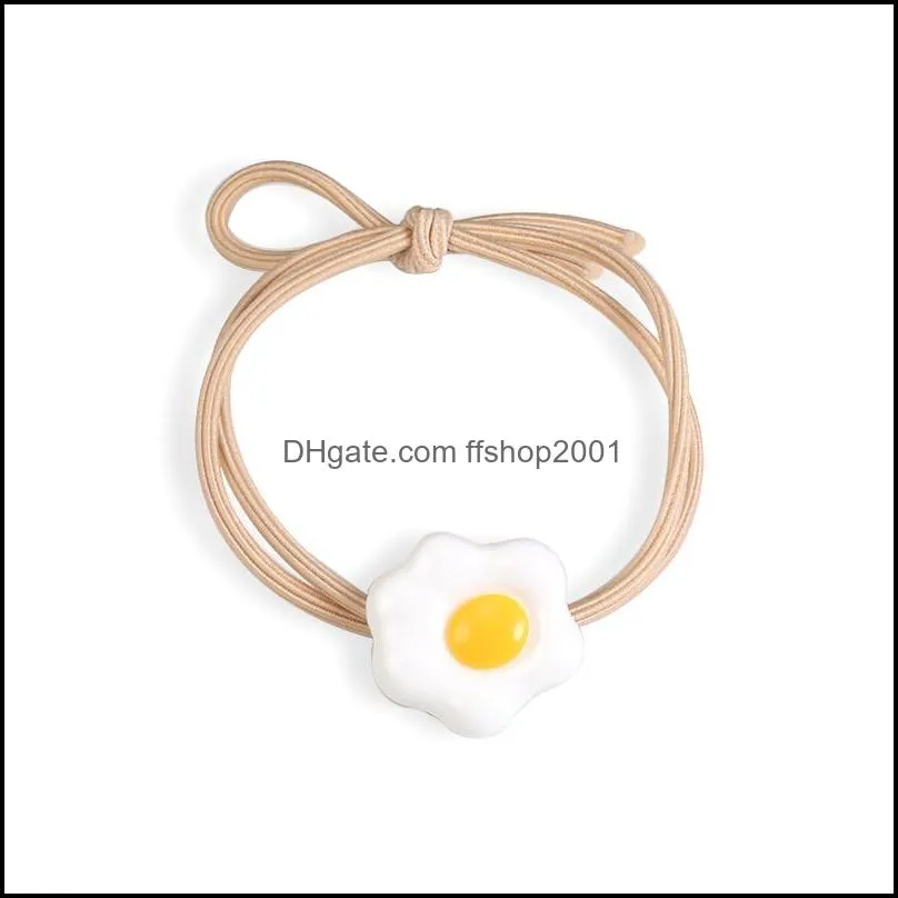 cute korea children women elastic hair band sweet yolk hair ties rope girl scrunchy kids ponytail holder fashion designs hair