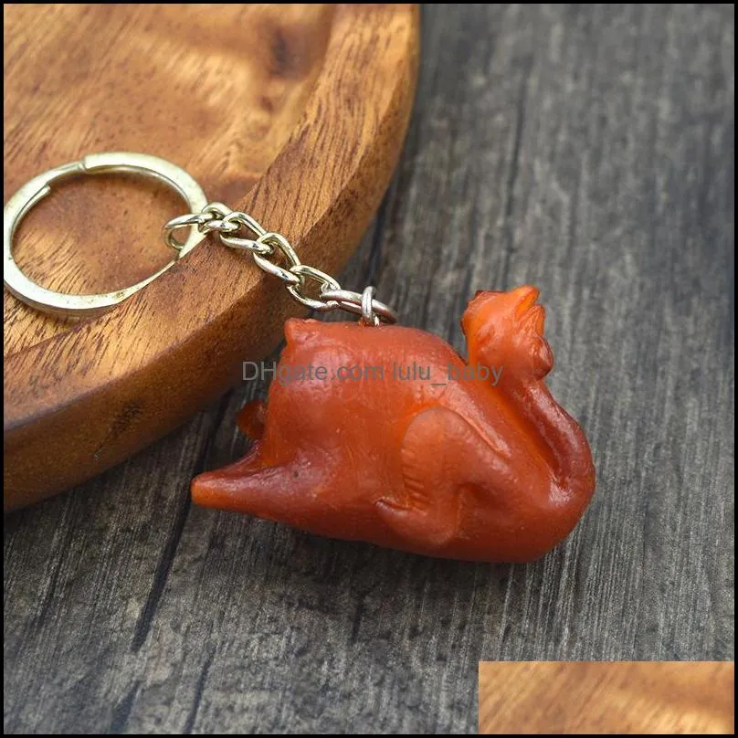 simulation food keychain pvc fake braised pork trotter roasted chicken pendant artificial creative foods key ring 1288 b3