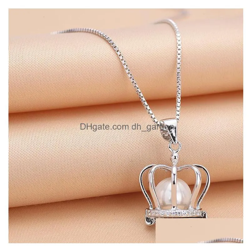 euroamerican style crossborder magic box necklace fashion simple s925 sterling silver 6mm pearl cage pendant for diy jewelry