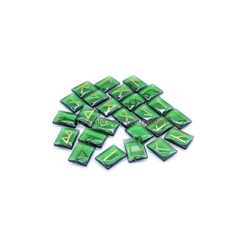 wholesale 15x20mm odin  rune gem agate stone ncount letter stone sand blasting engraving amulet runes