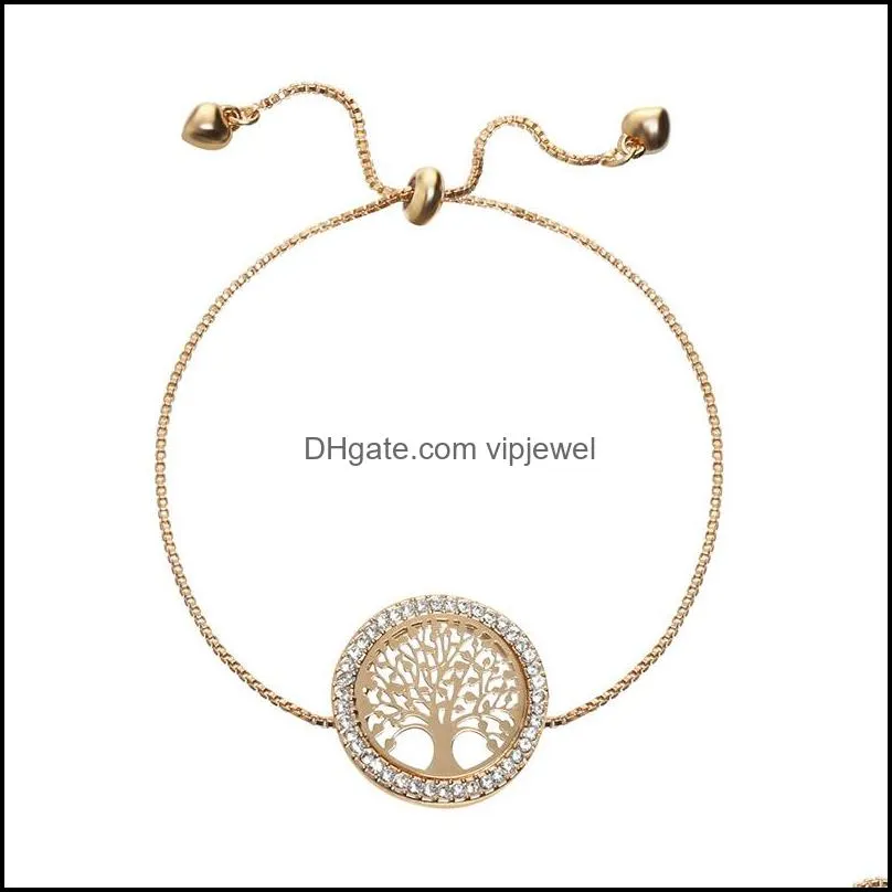  fashion hollow tree of life bracelets for women adjustable silve stainless steel bracelets jewelry gift