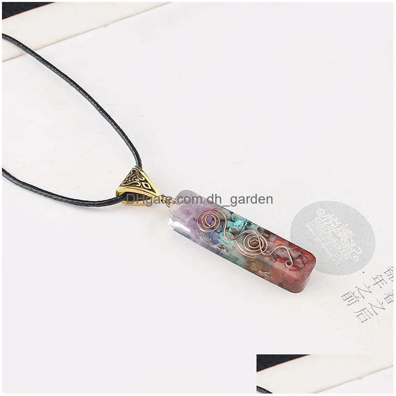 handmade resin natural stone aurora necklace with small personality and easy to match men and women long sweater chain clothing
