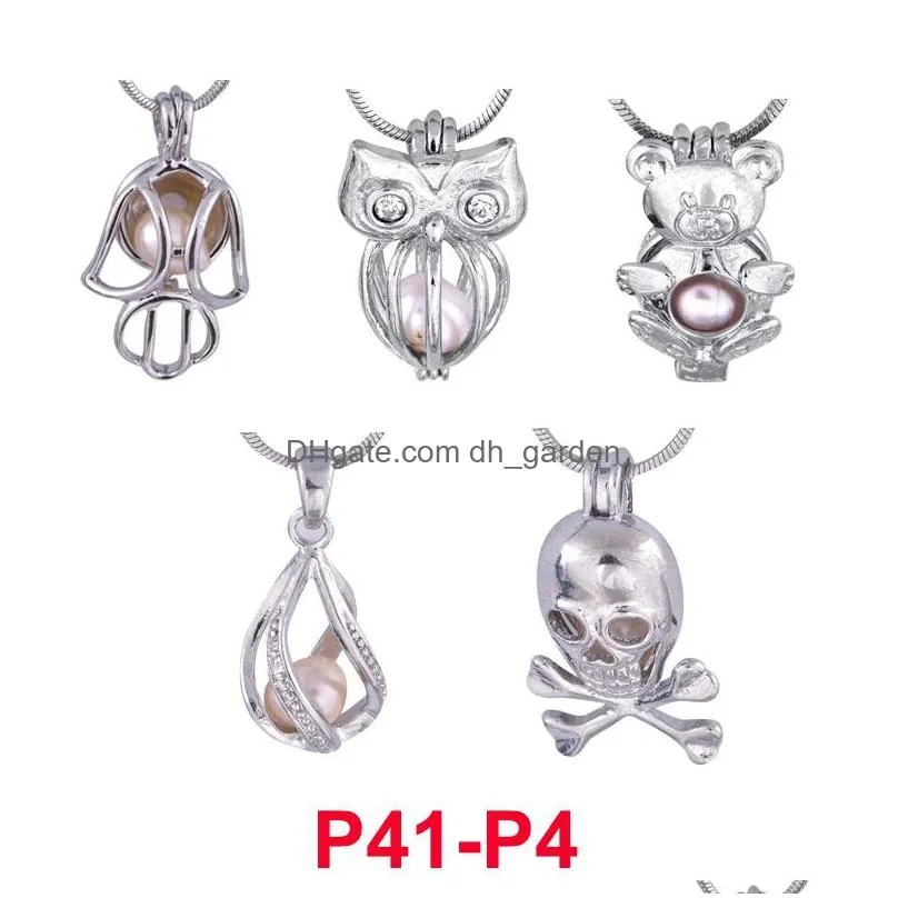 wholesale 300 designs pearl cage pendant necklace love wish natural pearl with oyster pearl mix design