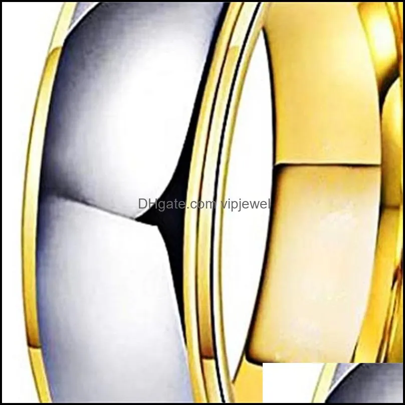 tungsten wedding rings womens jewelry gold mens tungsten carbide band anniversary 6/8mm couple ring steeped edges comfort fit 210310 759