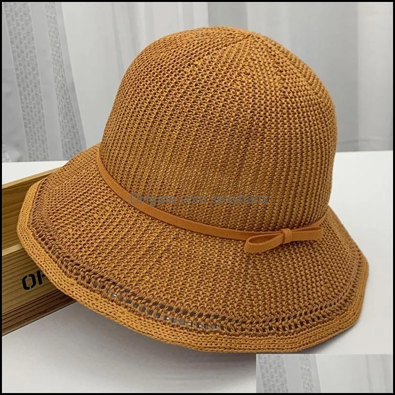 woven sunscreen straw hat sweatabsorbent and breathable sun hat summer fashion multifunction multicolor bow style material1 81 w2