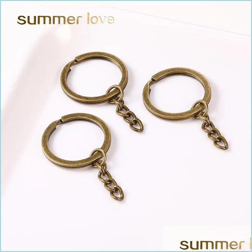 simple style round heart shape diy keychain for key handbag gold sliver color small cute key ring charm accessories