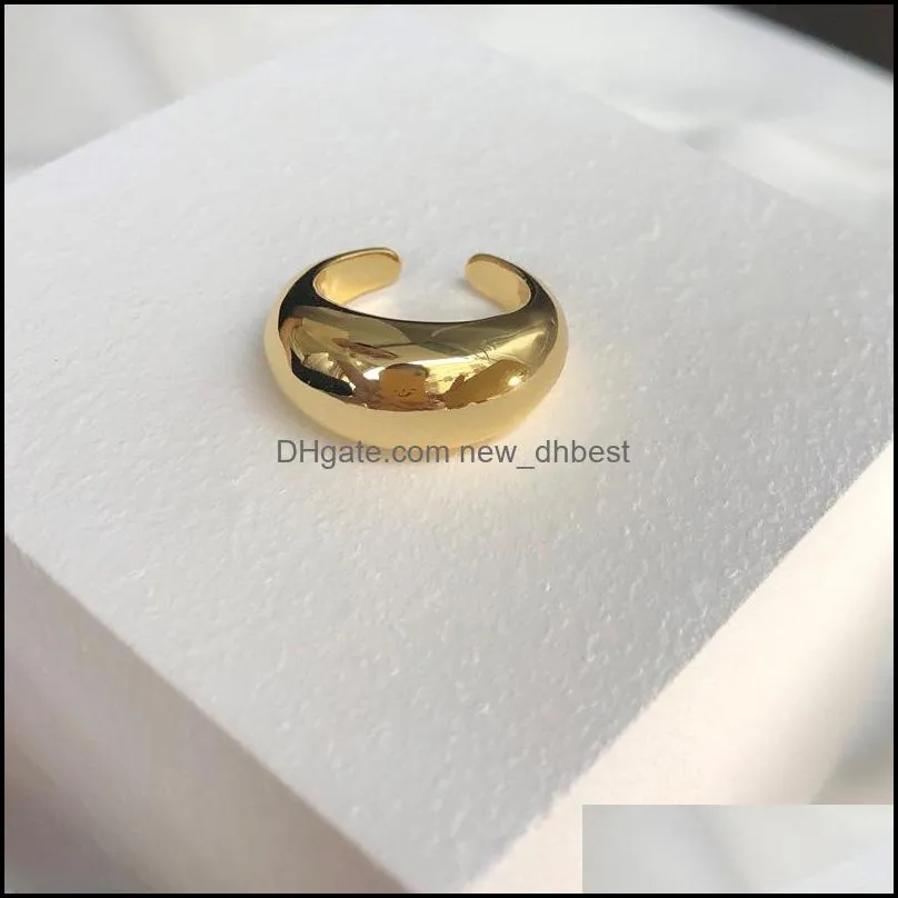 wholesale high polished open adjust size gold silver color chunky dome ring for women