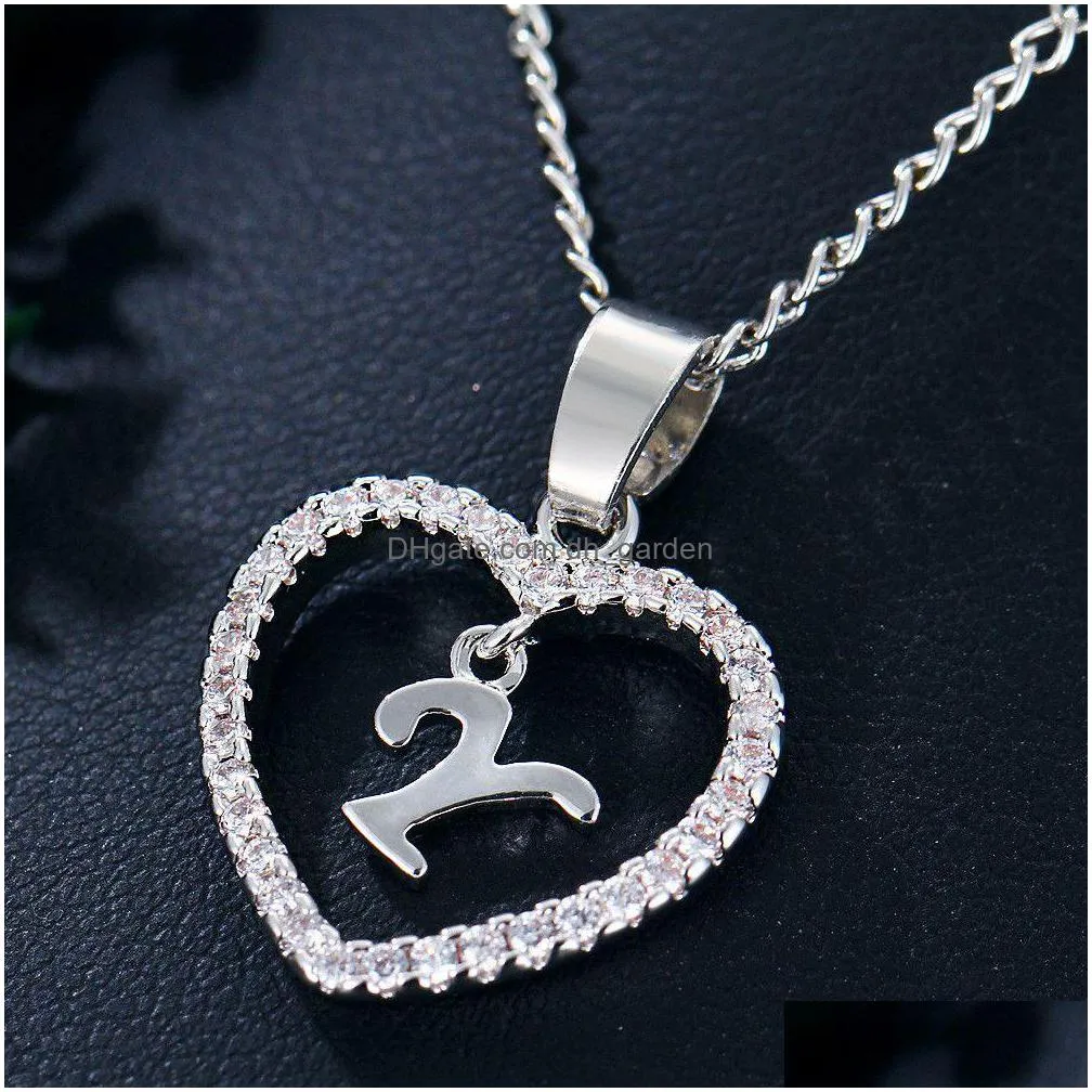 wholesale white gold plated letter k necklace 26 letters zircon love necklace jewelry love pendant 18 inches chain shipping