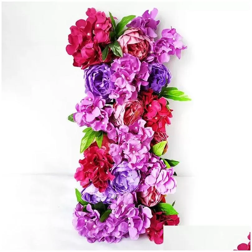 artificial peony rose hydrangea row wedding background fake flower wall decoration diy combination wedding arch arrangement