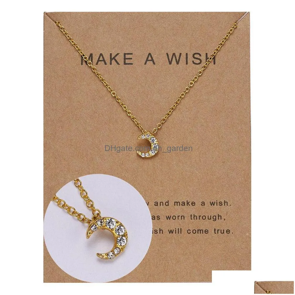 new popular star sky paper card dogeared necklace series a variety of diamond pendant clavicle chain womens personality jewelry