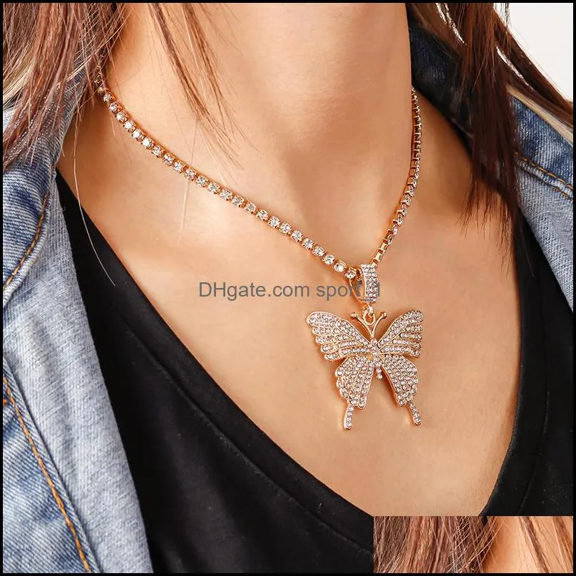 butterfly necklace temperament and generous singlelayer claw chain diamond necklace exaggerated diamondstudded butterfly necklace