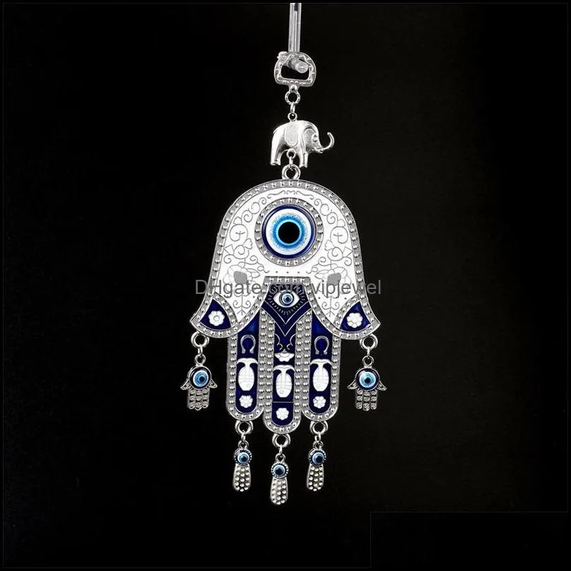 evil eye wall hanging turkey beads with hamsa hand car keychain blue evil eye tassel charm wall hanging jewelry key ring chain 5239 q2