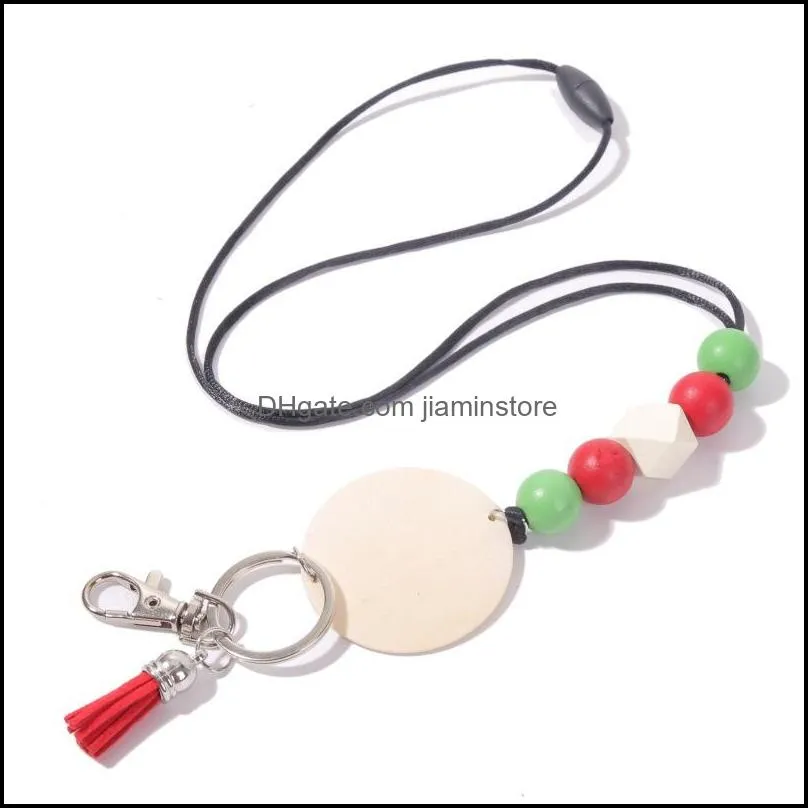 personalized silicone beads disc necklace keychain teacher nurse id card breakaway lanyard holiday gifts from stock 288c3