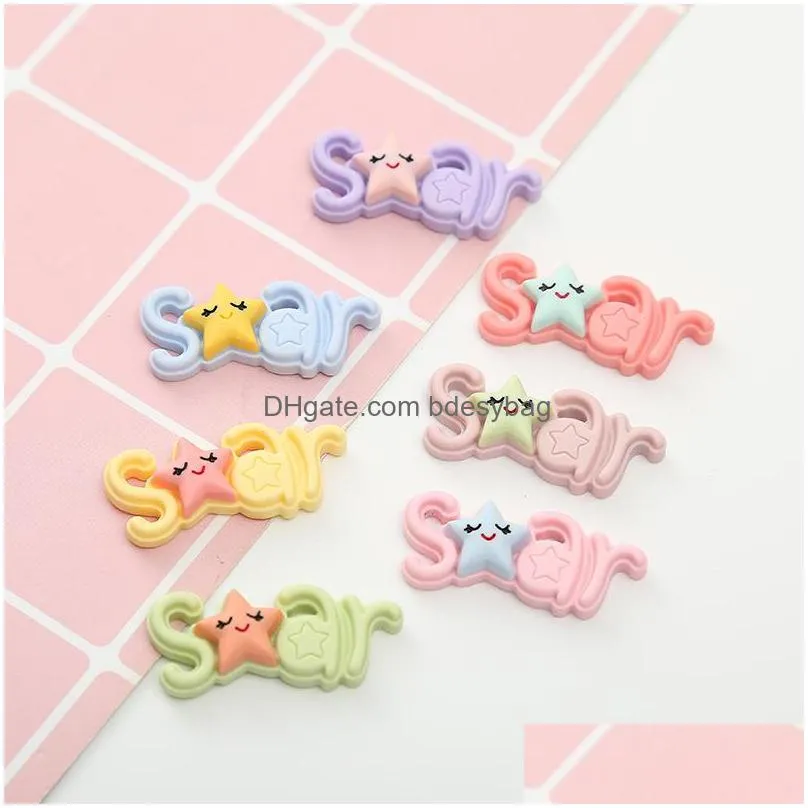 30pcs mixed letter sun star miss resin components cabochon flatback decoration crafts embellishments for scrapbooking diy accessories