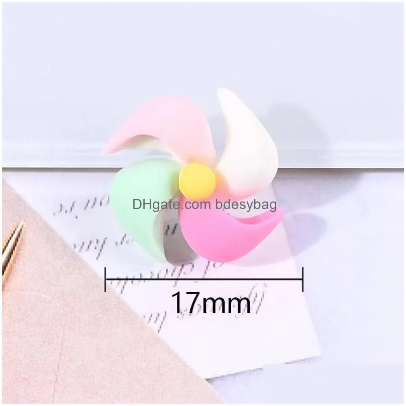 20pcs mini cute windmill flatback resin components cabochon scrapbooking for phone decor diy embellishments hair accessories korean