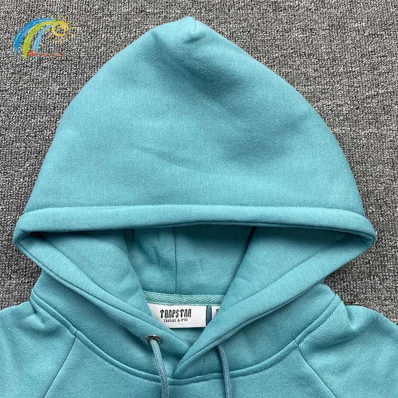 New Style Lake Blue Bright Blue Hoodie Men Woman 1 1 Cotton Fleece Towel Embroidered Trapstar Pullovers Sweatshirts