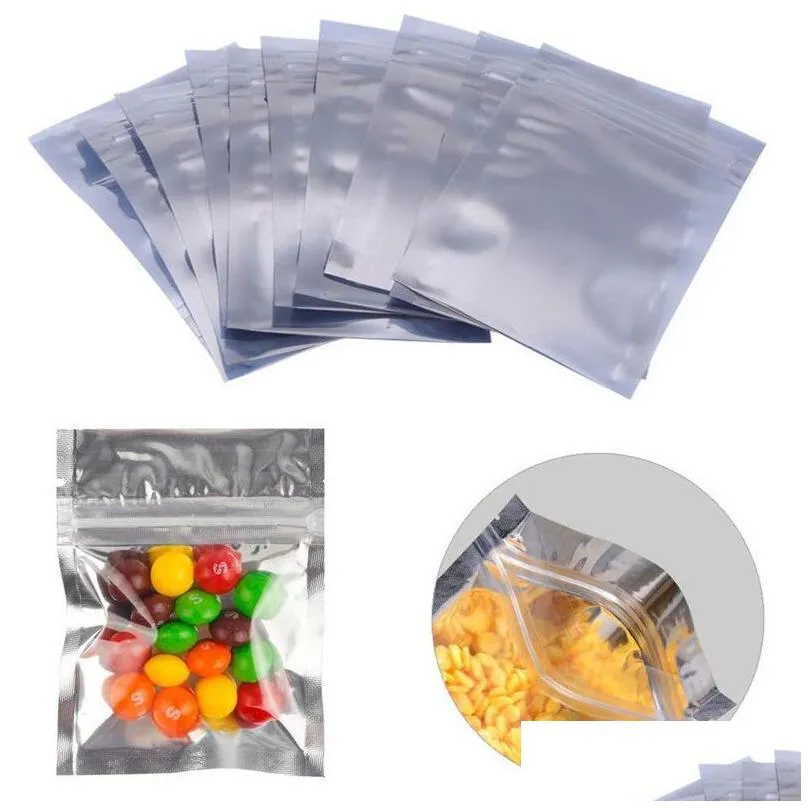 plastic aluminum foil package bag zipper translucent packaging pouch smell proof food coffee tea storage bags