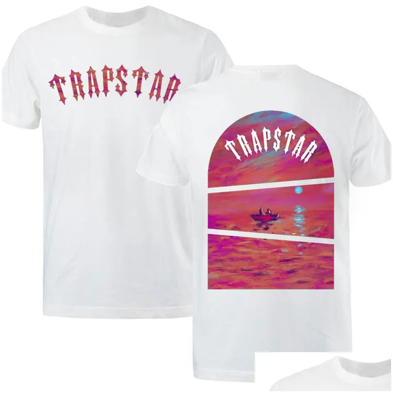 trapstar street brand tshirts man sunset at sea art print t shirt cotton oneck short sleeve casual oversized loose tops