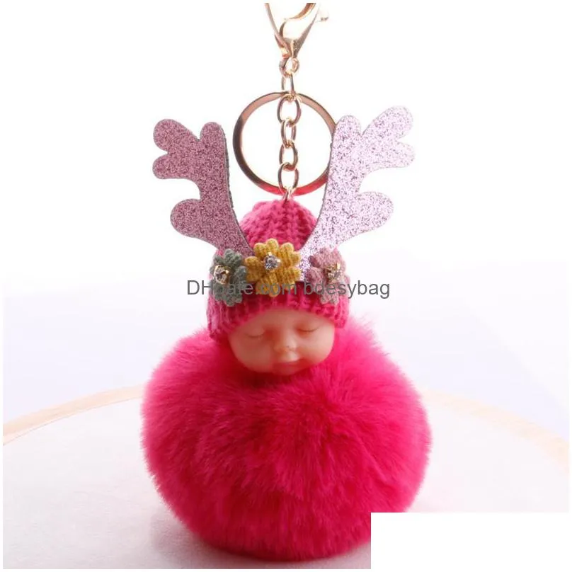 charms christmas wish angel baby plush doll pendant key chain tree decoration brand diy