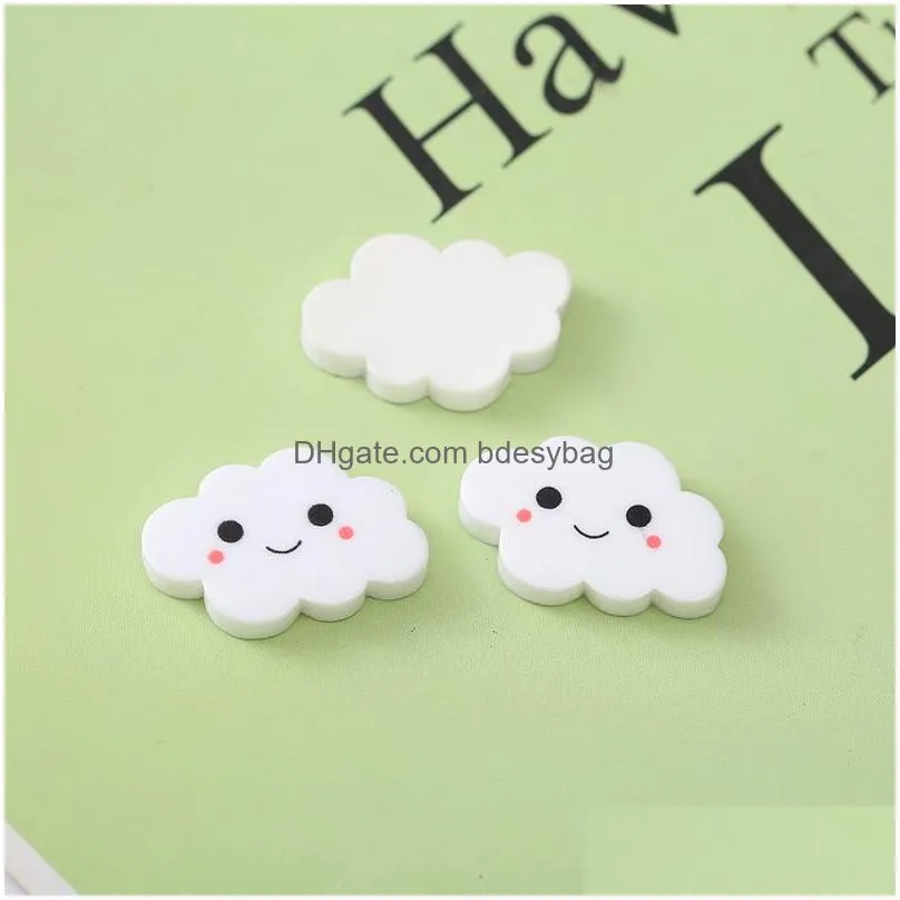 30pcs 25x16mm resin components small cloud decoration crafts kawaii cute flatback cabochon embellishments for scrapbooking diy