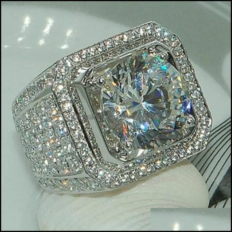 luxury rings for men atmosphere naked stone full diamond ring fashion domineering microencrusted diamond mens ring