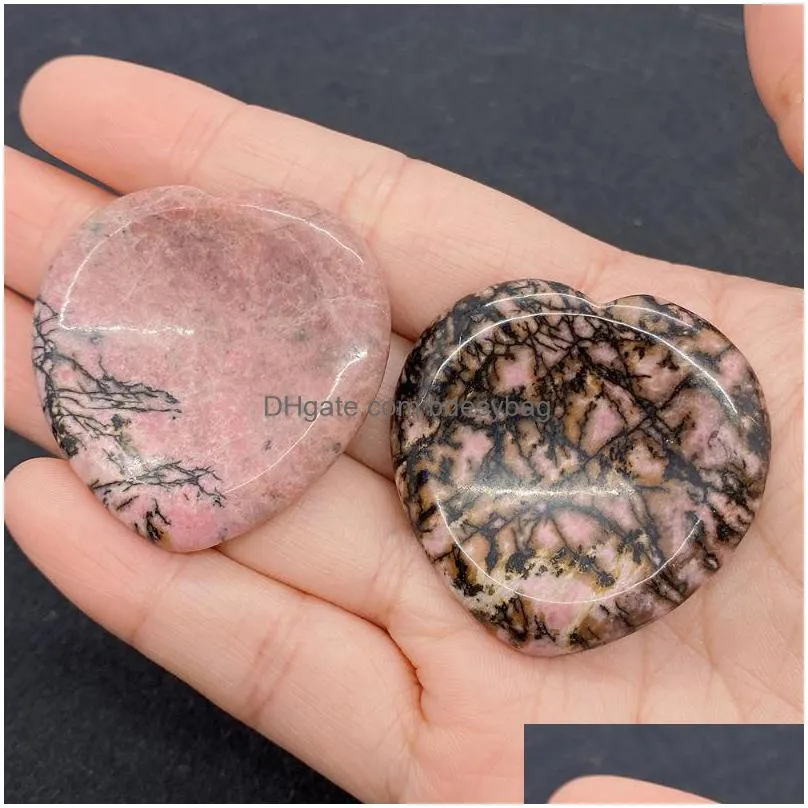 charms worry stone heartshaped massage palm gem beauty massager thumb natural red quartz stress relief meditation