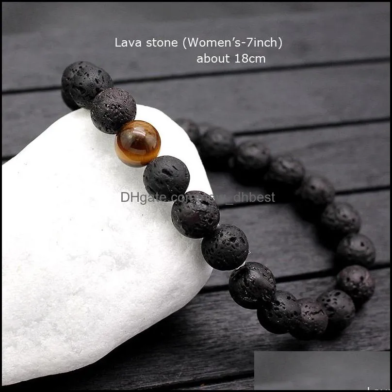handmade matte onyx beads natural stones beads bracelet for mens women hematite stone lava stone semiprecious bracelet jewelry gift