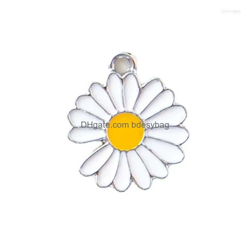 charms 5pcs 16x13mm enamel daisy flower for necklaces pendants earrings diy colorful mini handmade jewelry finding making