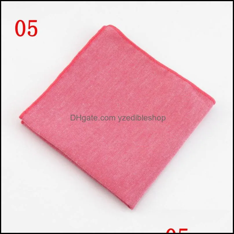 pure color hankerchiefs 15colors cotton pocket square napkin kerchief mocket mens noserag for cocktail party wedding party christmas 882