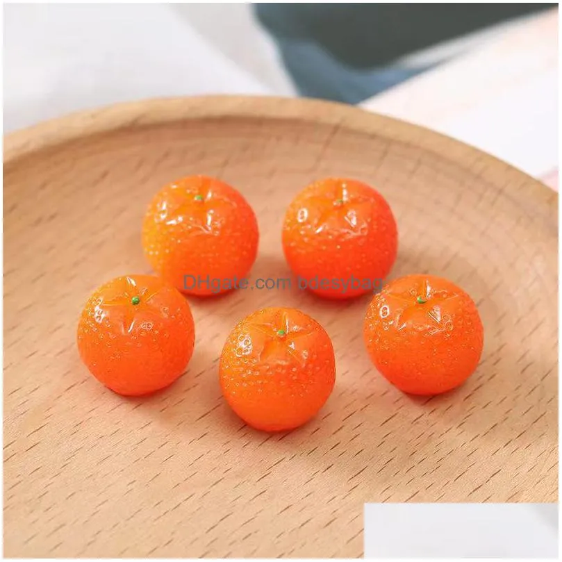 30pcs cute fruits resin components charms tangerine strawberry cabochon scrapbooking hair bow center embellishments diy accessorie