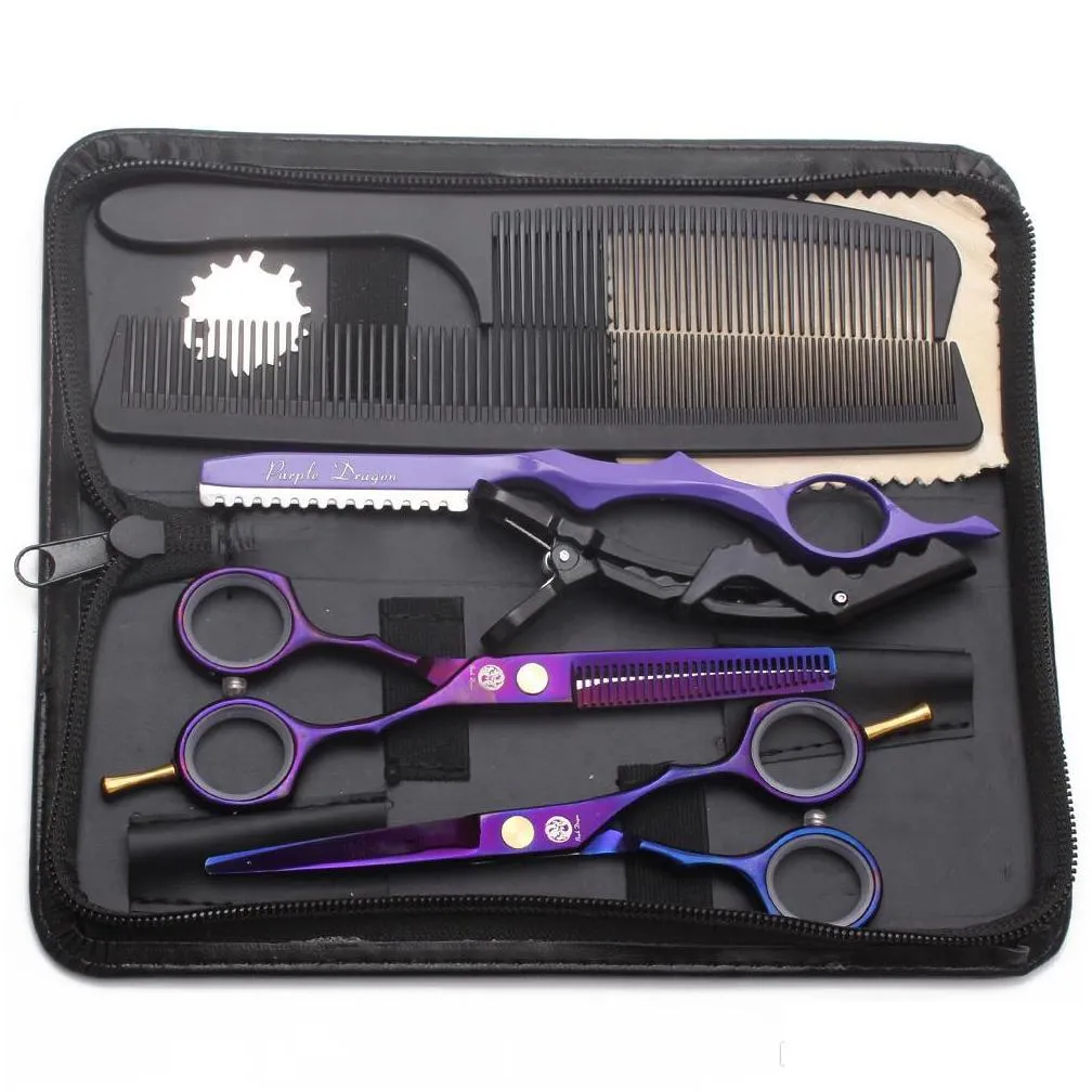 hair cutting scissors suit 5.5 6 440c thinning shears barber makas hairdressing scissors razor professional hair scissors set