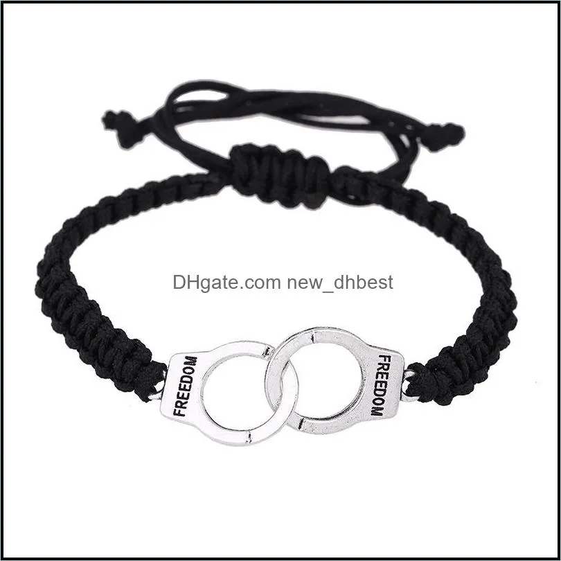 adjustable size handcuffs dom braided rope bracelet for women men handmade vintage gold sliver bracelet boho jewellry