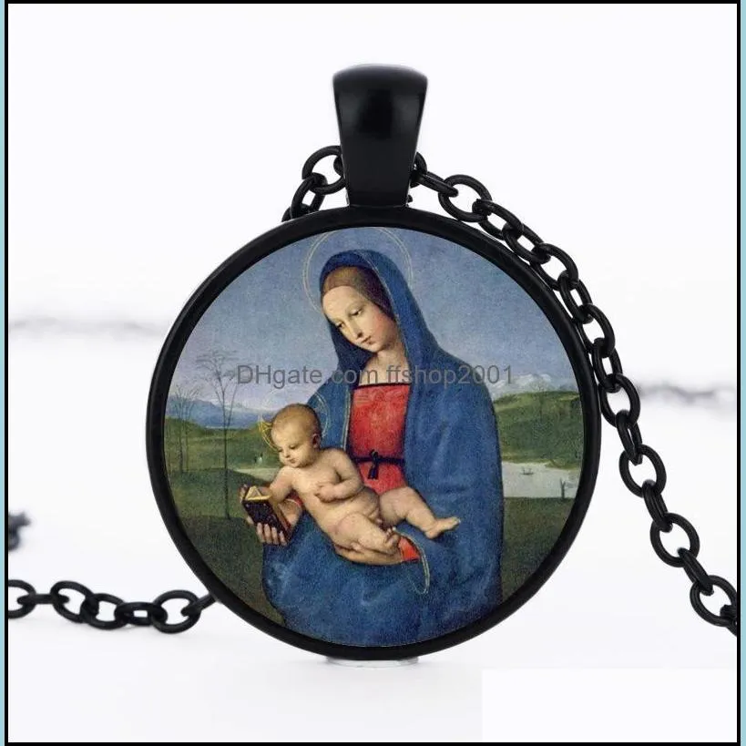 pretty necklaces virgin mary stainless steel jewelry religious jesus statement necklaces