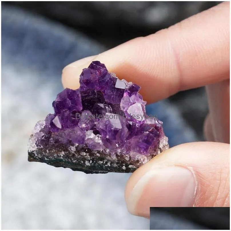 charms natural stone raw amethyst quartz purple crystal cluster healing stones specimen home decoration crafts jewelry diy ornament