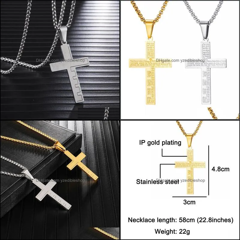 cross letter necklaces pendants for steel pendant necklaces prayer lover jewelry gift punk hip hop necklace