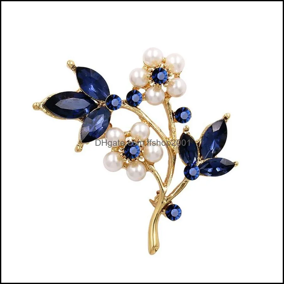 creative petal brooch alloy electroplating fashion pearl womens corsage clothing accessories brooch