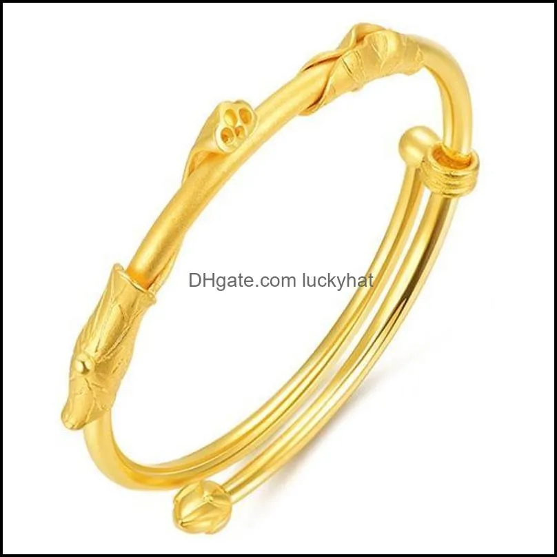 gold bangle bracelet for women luxury jewelry vintage lotus bangles