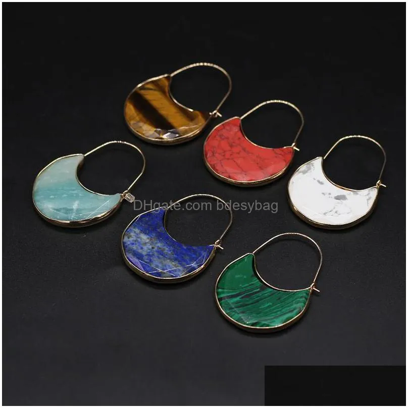 charms natural stone pendant moon shape gold wire exquisite for jewelry diy necklace bracelet earring accessories making