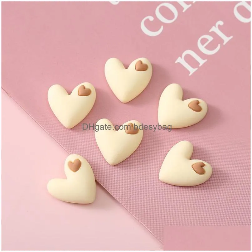 30pcs 19x20mm new hybrid simulation heart resin components flatback cabochon scrapbook kawaii embellishments accessoriesone