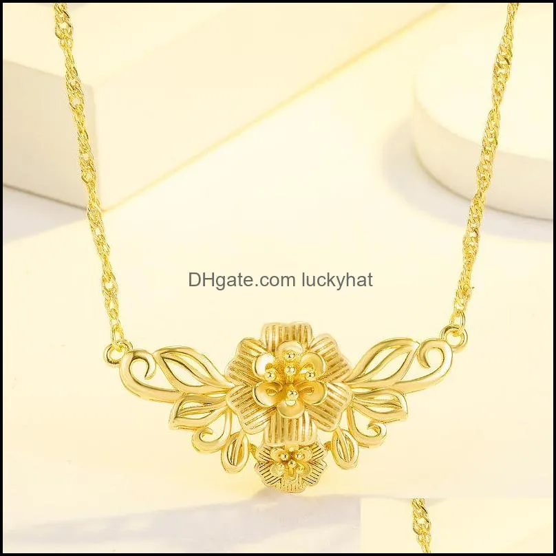 flower necklaces pendants with chain necklace for women jewelry collar party gift gold necklace