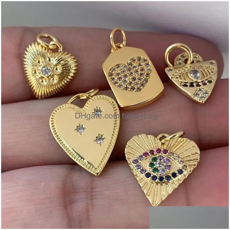 charms heart star moon for pendant diy angel virgin necklace jewelry making accessories copper inlaid zircon phone